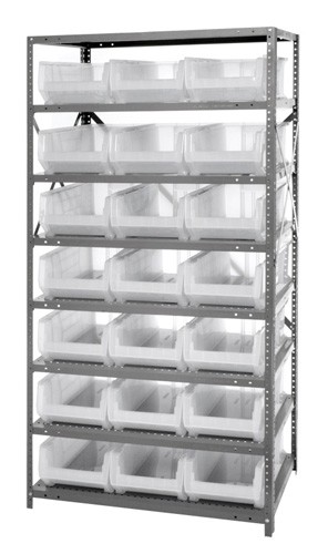 QUANTUM STORAGE SYSTEMS 2475-952CL Shelf Unit, Clear-View, Heavy-Duty Steel, 24 x 36 x 74 Inch Size, 8 Shelves | CG9DBZ