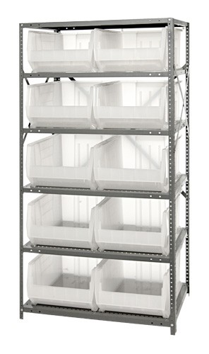 QUANTUM STORAGE SYSTEMS 2475-954CL Shelf Unit, Clear-View, Heavy-Duty Steel, 24 x 36 x 74 Inch Size, 6 Shelves | CG9DCC
