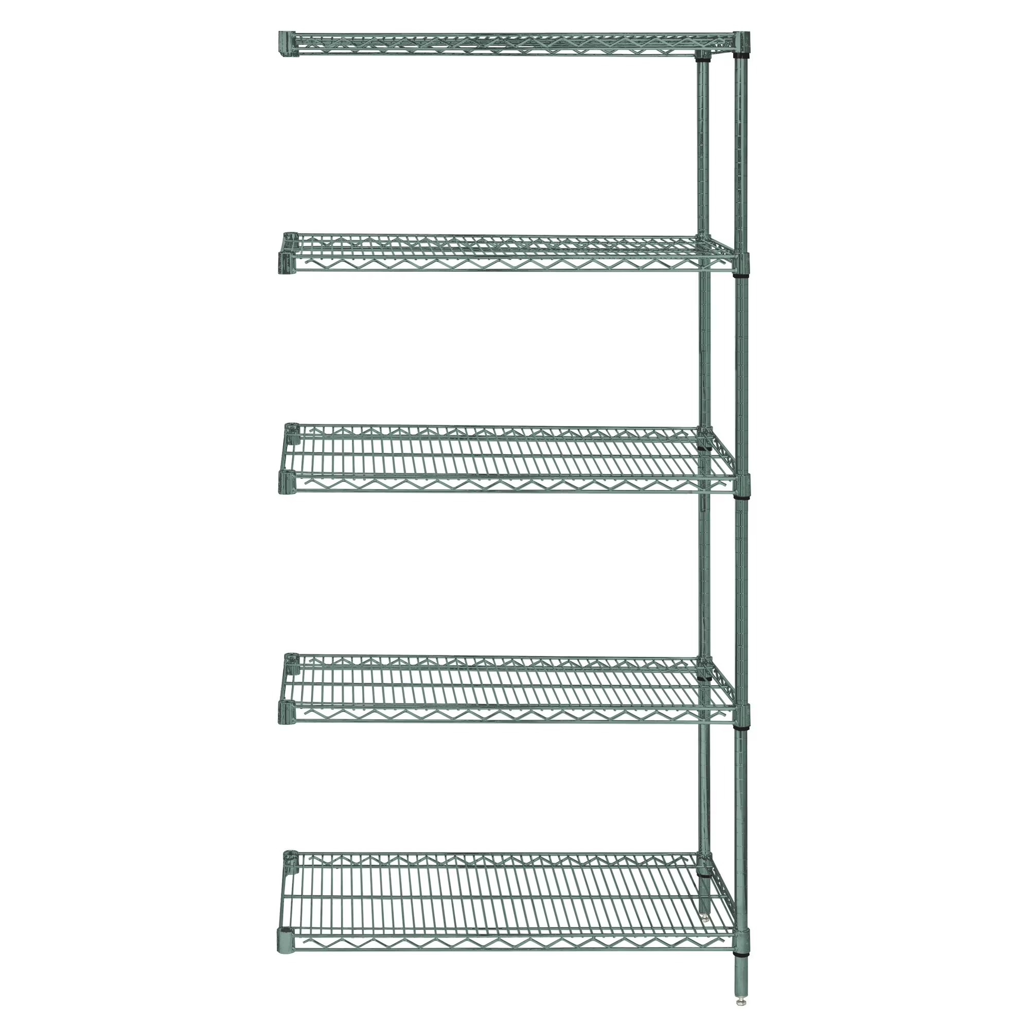 QUANTUM STORAGE SYSTEMS AD54-1236P-5 Wire Shelving, 5 Shelf Add-On, 12 x 36 x 54 Inch Size, Proform Green Epoxy | CG9NCC