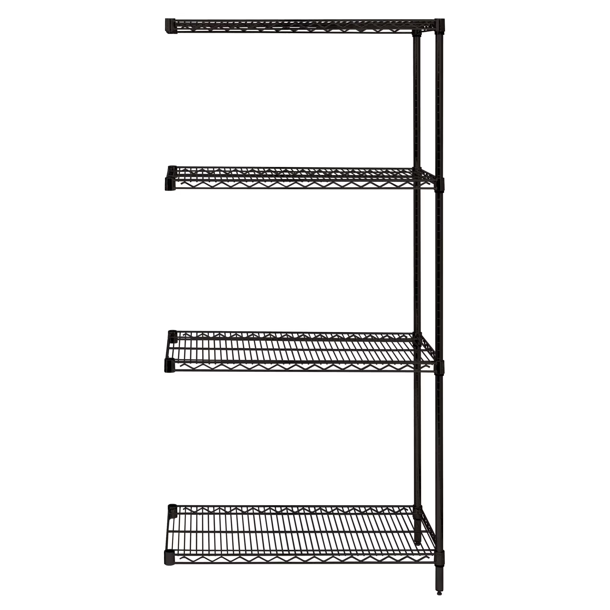 QUANTUM STORAGE SYSTEMS AD54-1848BK Wire Shelving, 4 Shelves Add-On, 18 x 48 x 54 Inch Size, Black Epoxy | CG9JPM