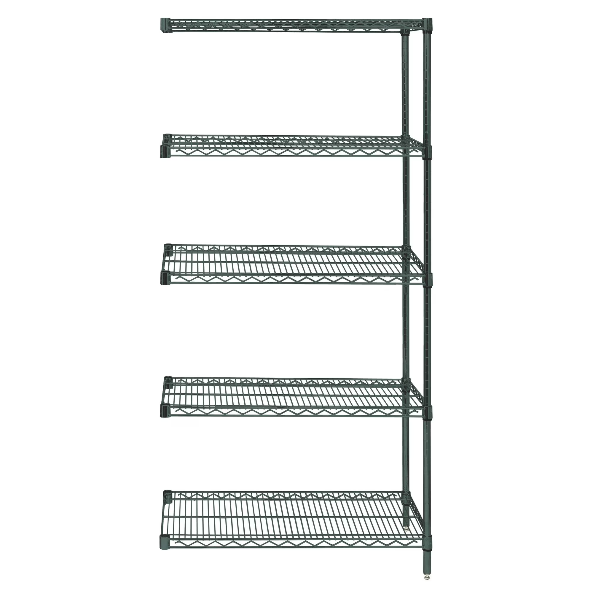 QUANTUM STORAGE SYSTEMS AD54-2460P-5 Wire Shelving, 5 Shelf Add-On, 24 x 60 x 54 Inch Size, Proform Green Epoxy | CG9NKQ