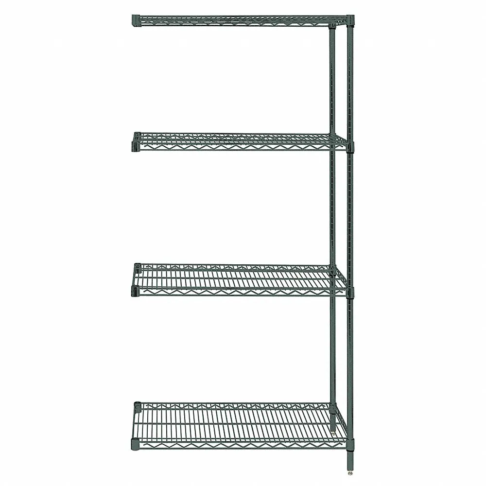 QUANTUM STORAGE SYSTEMS AD74-1872P Wire Shelving, 4 Shelves Add-On, 18 x 72 x 74 Inch Size, Proform Green Epoxy | CG9KPW
