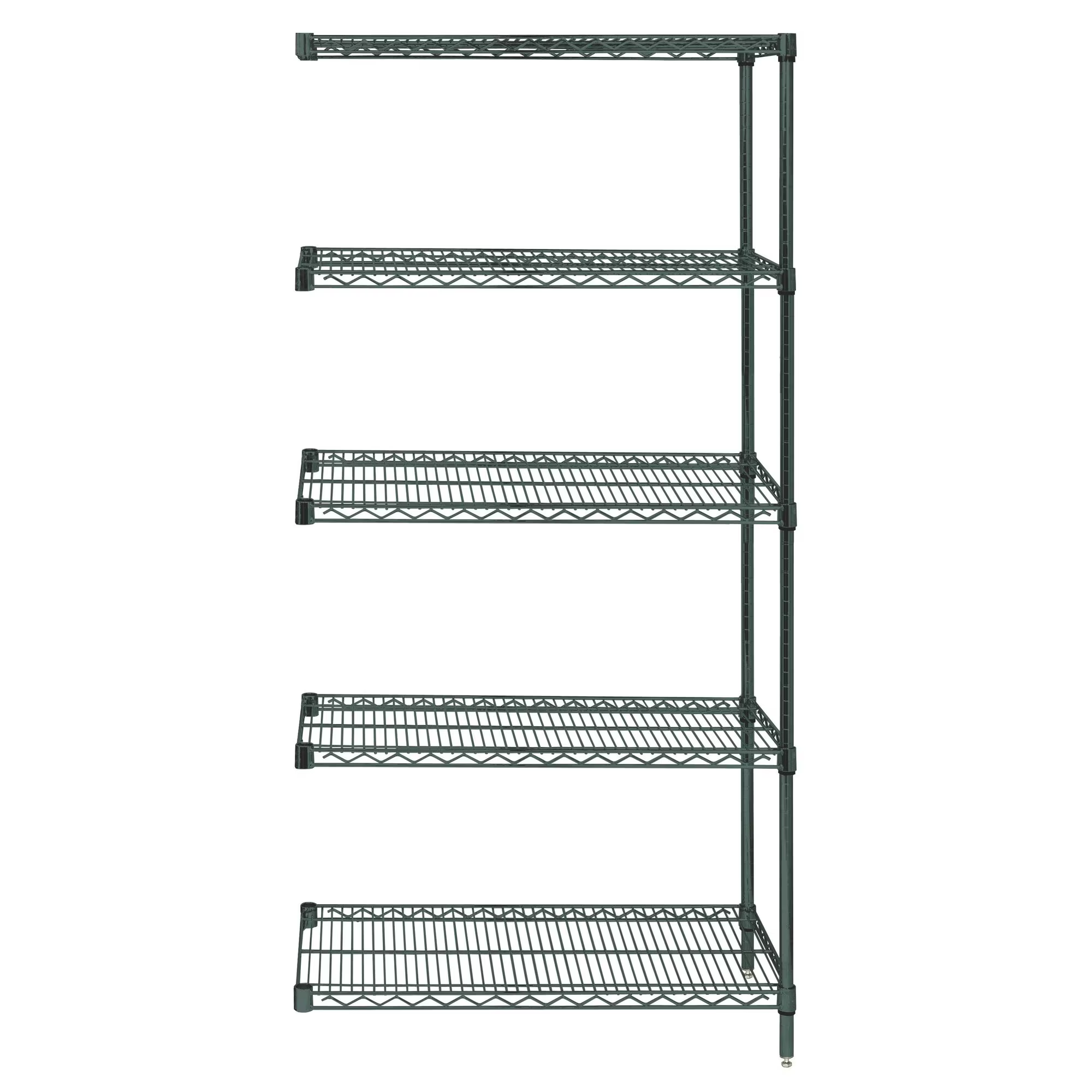 QUANTUM STORAGE SYSTEMS AD74-1860P-5 Wire Shelving, 5 Shelf Add-On, 18 x 60 x 74 Inch Size, Proform Green Epoxy | CG9PCZ