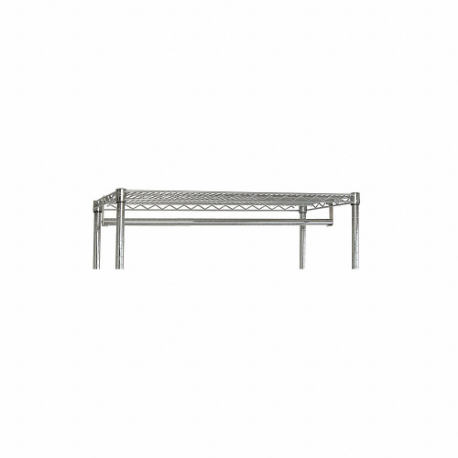 QUANTUM STORAGE SYSTEMS GR60S Shelf Hanger/Rail Rod, 60 Inch Width x 1 Inch Height, Steel, Stainless Steel, Silver | CT8JUZ 45TW39