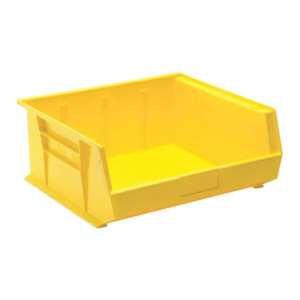 75 lb Hang & Stack Storage Bin, Polypropylene, 16-1/2 in W, 7 in H, Yellow, 14-3/4 in L