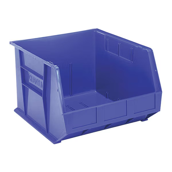 75 lb Hang & Stack Storage Bin, Polypropylene, 16-1/2 in W, 11 in H, Blue, 18 in L