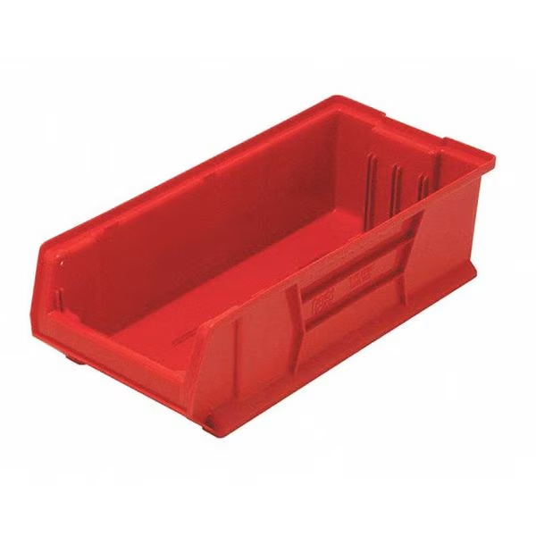 100 lb Storage Bin, Polypropylene, 11 in W, 7 in H, Red, 23-7/8 in L