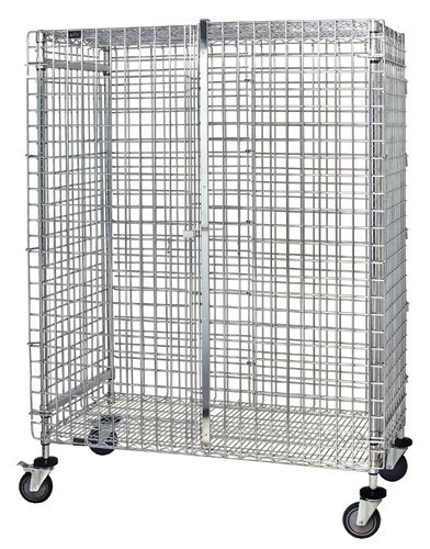 QUANTUM STORAGE SYSTEMS M2148-69SEC Wire Security Unit, Stem Caster, 21 x 48 x 69 Inch Size, Chrome | CG9HEY