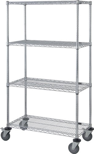 QUANTUM STORAGE SYSTEMS M1848C46 Mobile Cart, 4 Wire Shelf, 18 x 48 x 69 Inch Size | CG9CRW