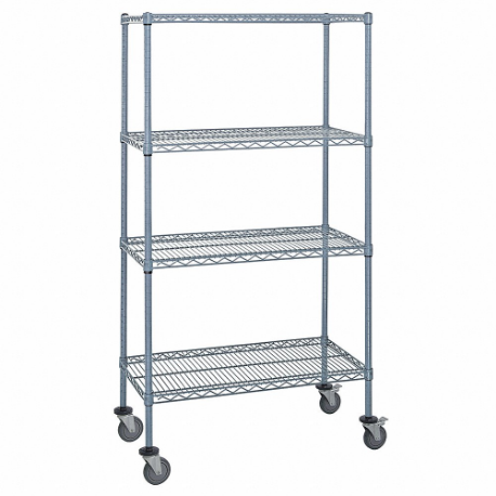 QUANTUM STORAGE SYSTEMS M1860GY46 Mobile Stem Caster Cart, 18 x 60 x 69 Inch Size Dry/Wet, Split Sleeve, Gray | CT8JWC 60TR78