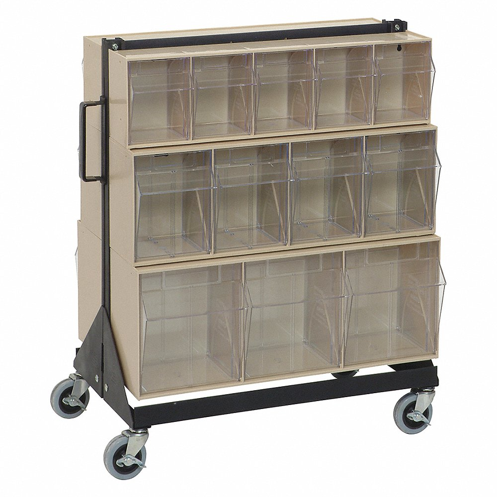 Bin Storage Rack, 20 1/4 x 23 5/8 x 28 Inch Size, Freestanding, Powder Coated