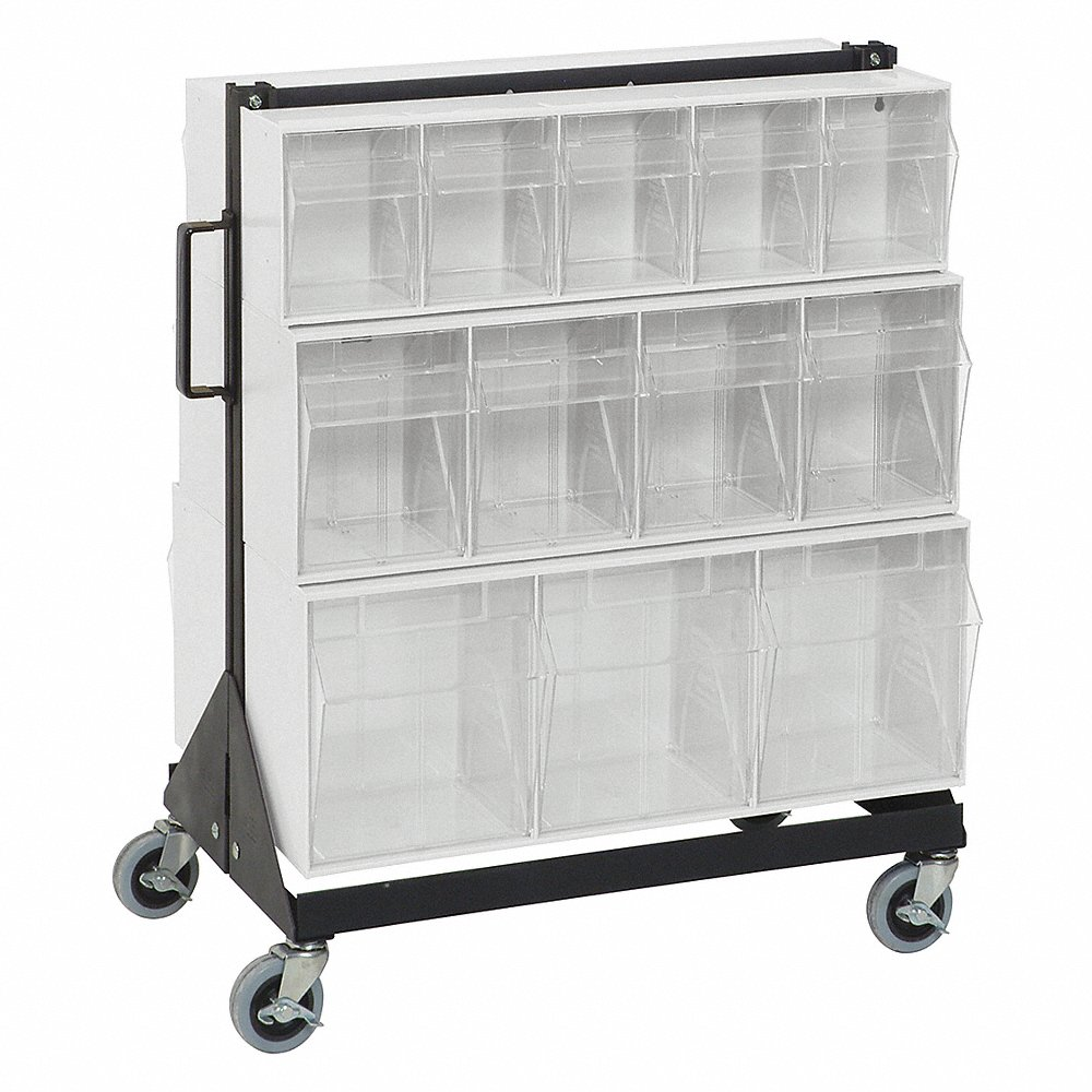 Bin Storage Rack, 20 1/4 x 23 5/8 x 28 Inch Size, Freestanding, Powder Coated