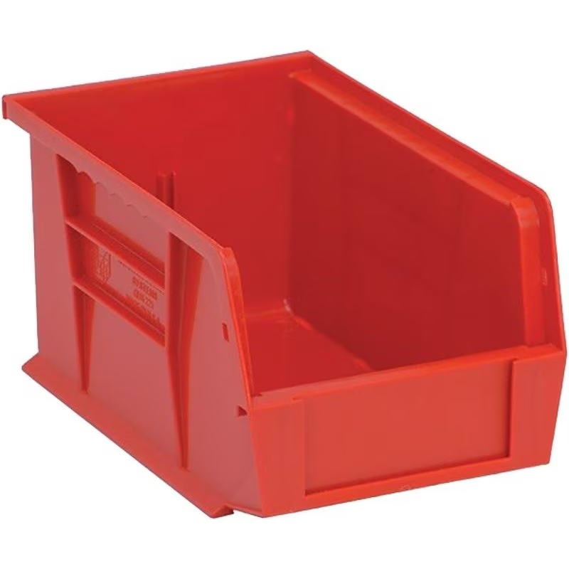 Ultra Ultra Stack and Hang Bin, 15 lb Capacity, Polypropylene, Red, 538 in L