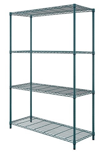 QUANTUM STORAGE SYSTEMS RWR72-1830LDP Wire Shelving, 4 Shelves, 18 x 30 x 72 Inch Size, Proform Green Epoxy Finish | CG9CLR