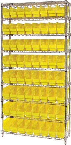 QUANTUM STORAGE SYSTEMS WR9-203 Shelving Unit, 9 Shelf, 18 x 36 x 74 Inch Size, 64 Bins | CG9RYH