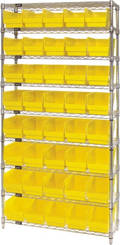 QUANTUM STORAGE SYSTEMS WR9-204 Shelving Unit, 9 Shelf, 18 x 36 x 74 Inch Size, 40 Bins | CG9RYJ