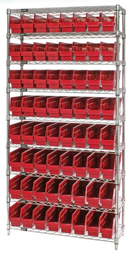 QUANTUM STORAGE SYSTEMS WR9-205 Shelving Unit, 9 Shelf, 24 x 36 x 74 Inch Size, 64 Bins | CG9RYK