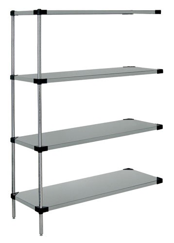 QUANTUM STORAGE SYSTEMS WRSAD4-54-2136SS Solid Shelving, Add On Unit, 4 Shelves, 21 x 36 x 54 Inch Size, Stainless Steel | CG9GKJ