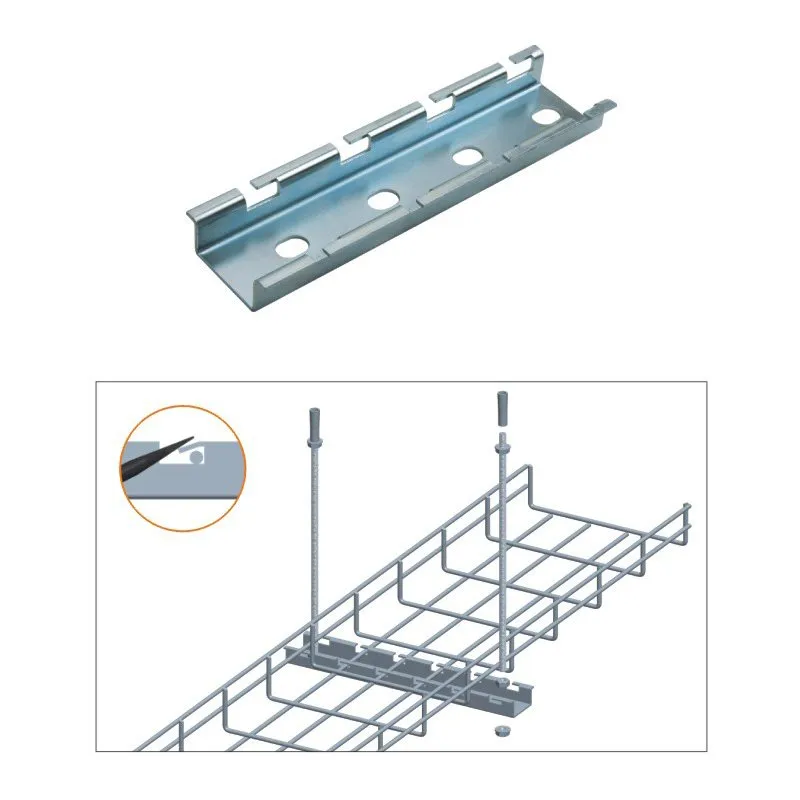 Cable Tray Ceiling Hanging Bar, 12in, Zinc