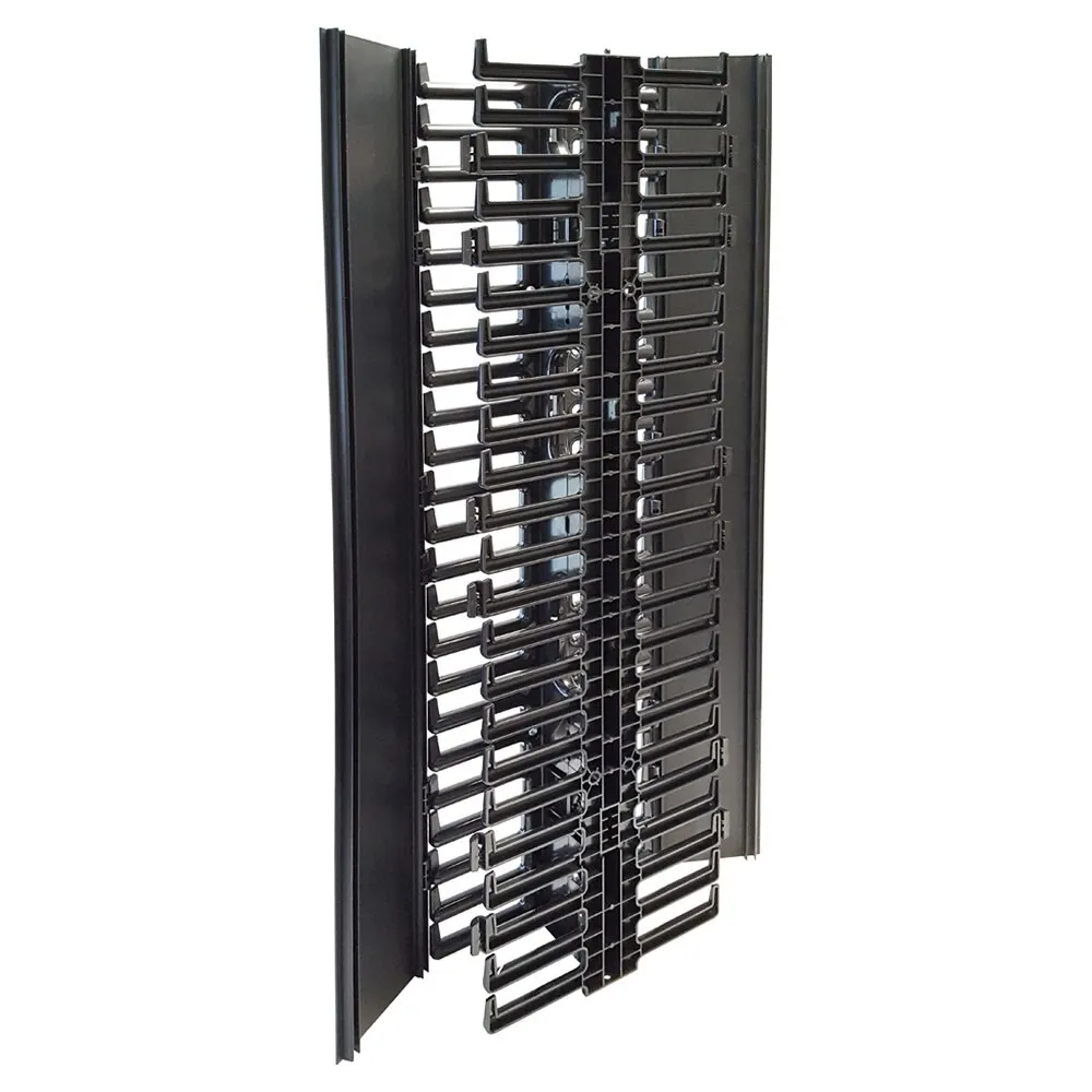 Vertical Dual Large Finger Duct With Hinged Covers for Open Racks, 240-340 Cables, 22.5U