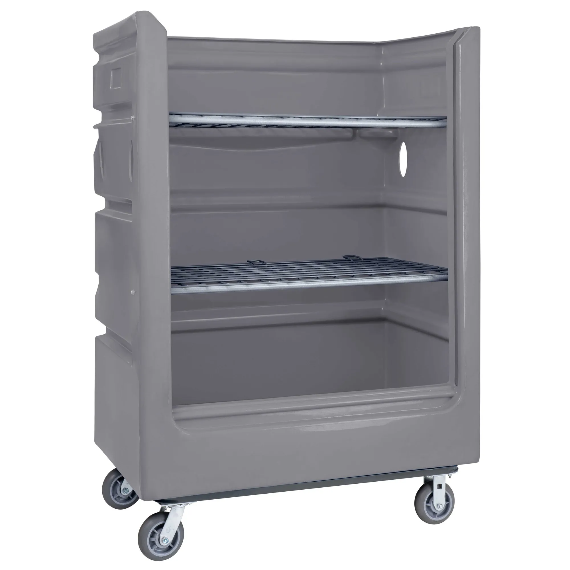 Polyethylene/Steel Poly Turnabout Truck, 2 Shelves, 2000 lb