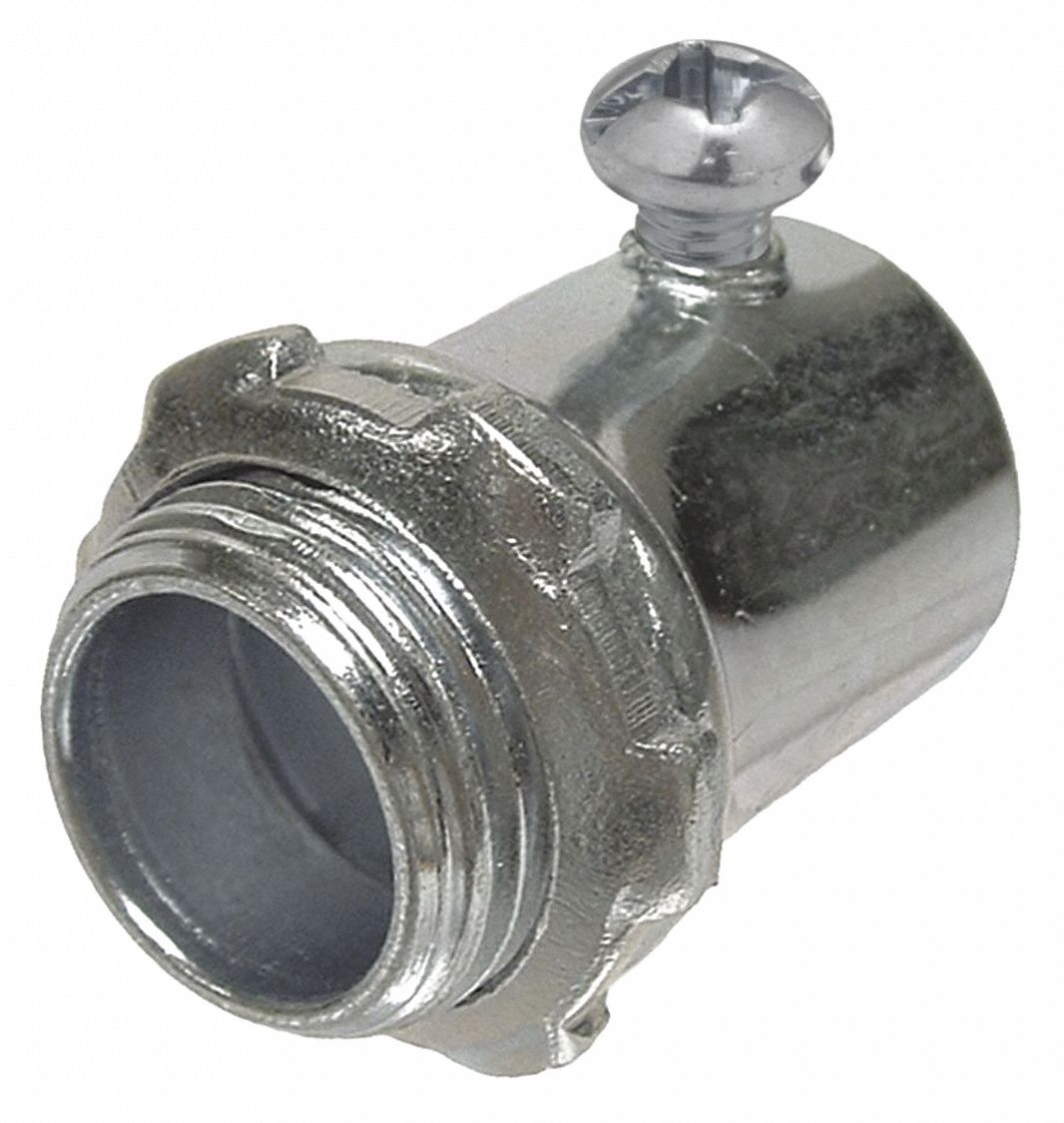 RACO 2003 Set Screw Conduit Connector, Steel, 3/4 Inch Trade, 1 15/32 Inch Length, Non-Insulated, Gray | CH6JBP 52AU61