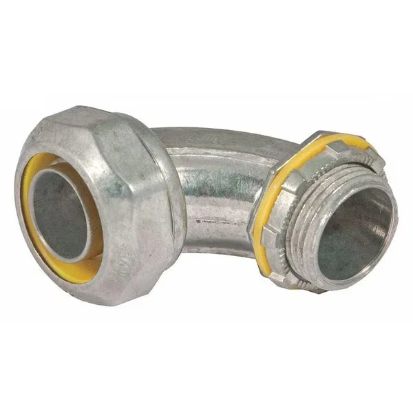Liquidtight Connector, 90 deg, 1-1/4 Inch Size, Znc