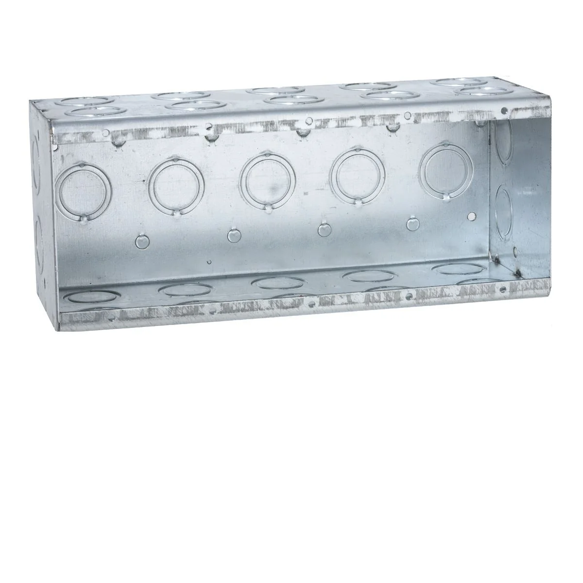 Masonry Box, 5-Gang, 3.5 Inch Depth, Steel, 29 Concentric KOs