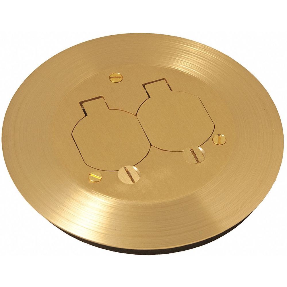 Floor Box Cover, Brass, Shape Round, 2-1/4 Inch L, 2-1/4 Inch W