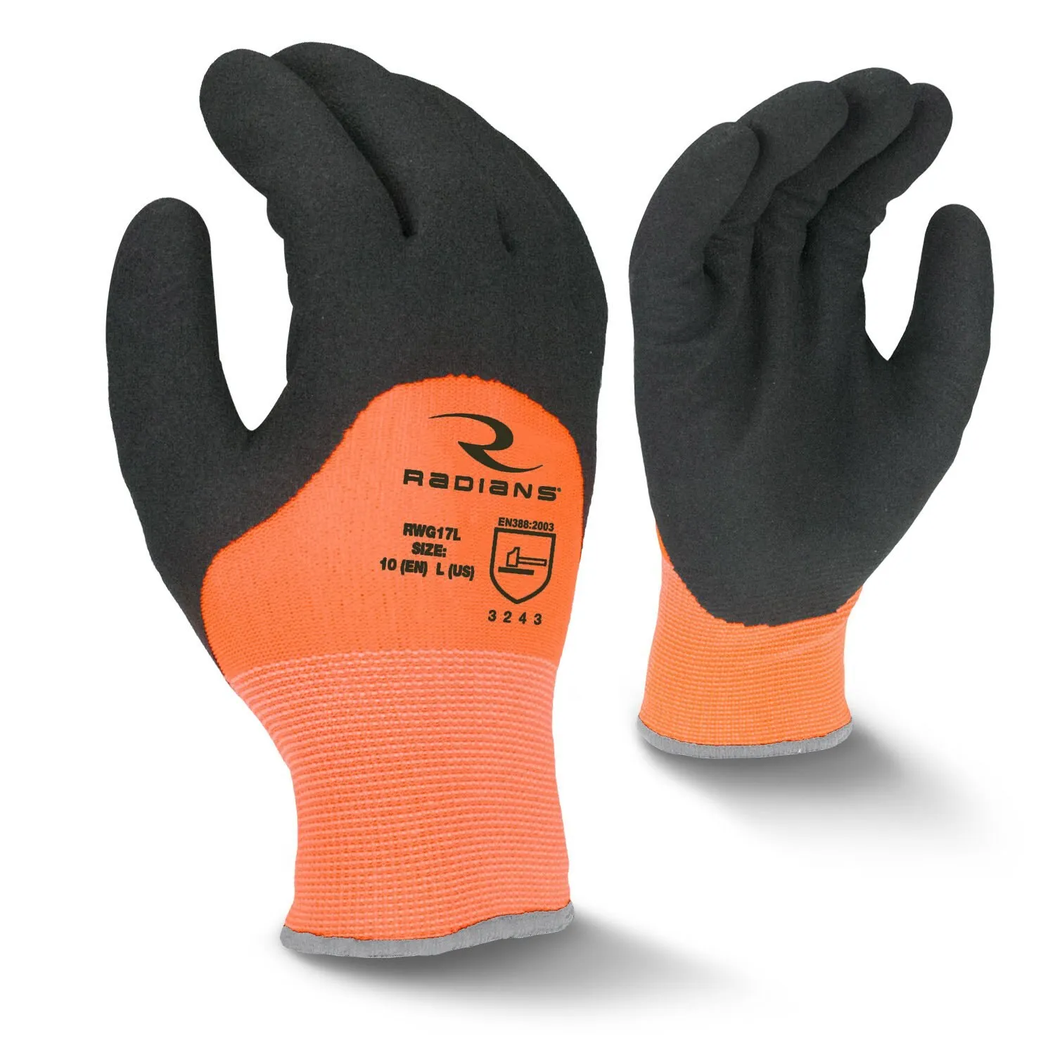 Hi-Vis Cold Protection Coated Gloves, Terry Cloth Lining, 2XL