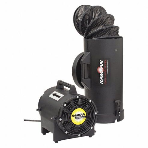 RAMFAN UB20XX Confined Space Fan with Duct Explosion Proof 8 Inch 1/4HP 230V | AG9HNU 20LP10