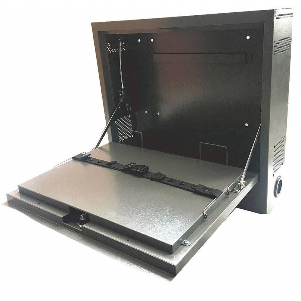 Laptop Security Cabinet, 20-5/8 x 5-1/4 x 19-1/8 Inch Steel, Gray