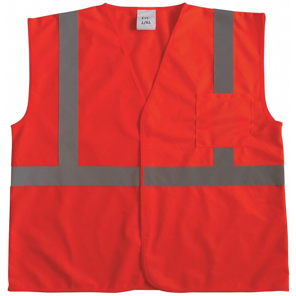 GRAINGER 53YL02 Silver Stripe Traffic Vest, Hook-and-Loop Closure, 2XL/3XL | CD2HQY