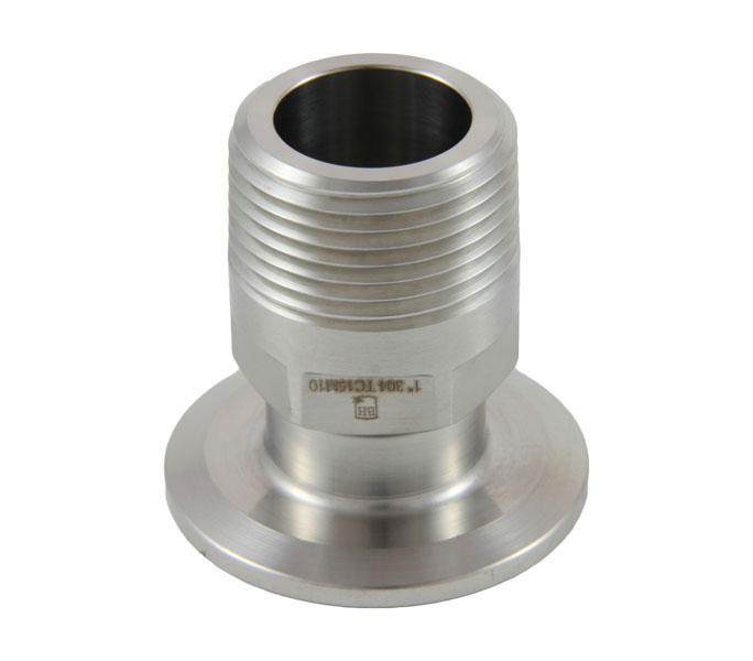 APPROVED VENDOR TC15M10 Connection Adapter, 1.5 Inch Tri Clover x 1 Inch Male NPT | CF6CEP