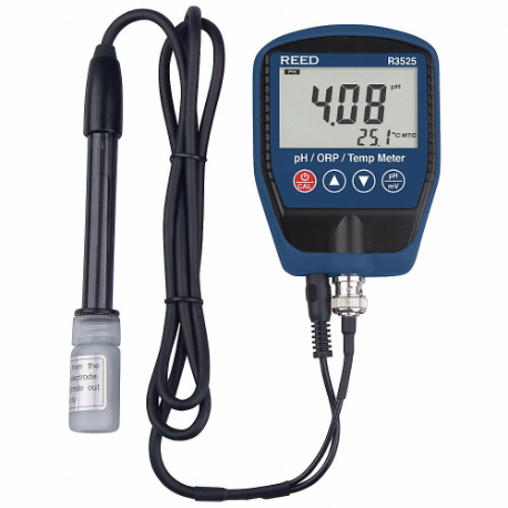 pH Meter, 0.00 to 14.00 pH, -1999 to 2000 Mv, Auto Temp Compensation, 32 to 122 Deg F