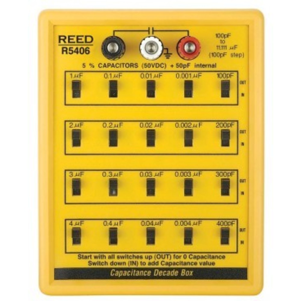 Capacitance Decade Box, 100 pF To 11111 F, 5 Decades