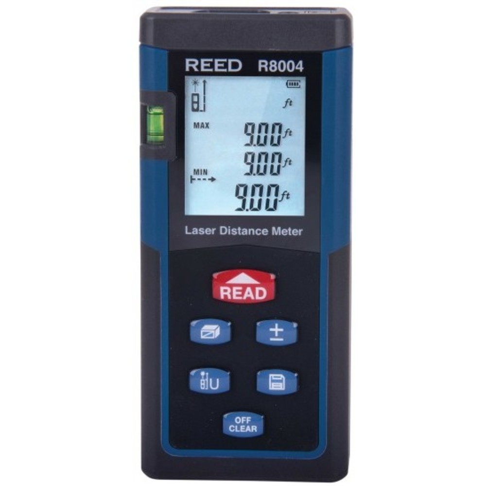 REED INSTRUMENTS R8004 Laser Distance Meter, Area, Vol. and Pythagoras Calc., Upto 40m | CD4DNP