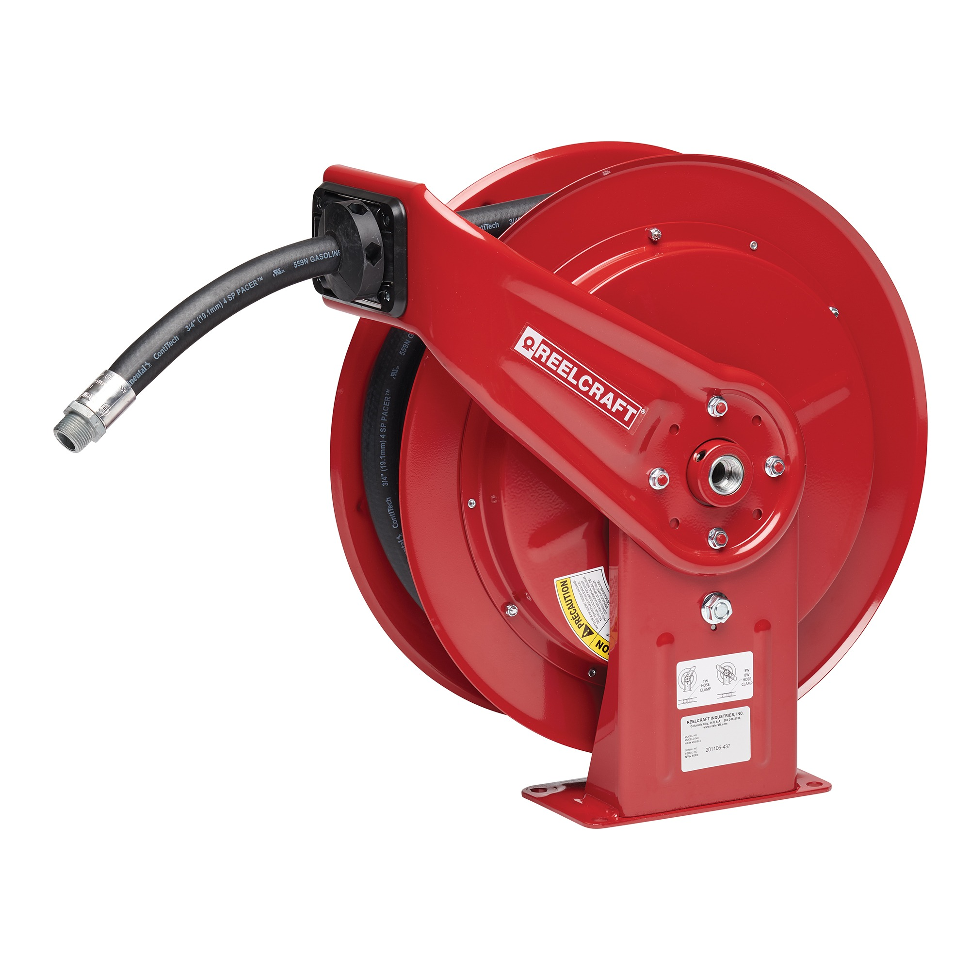 Fuel Hose Reel, Heavy Duty, 3/4 Inch x 35 ft. Size