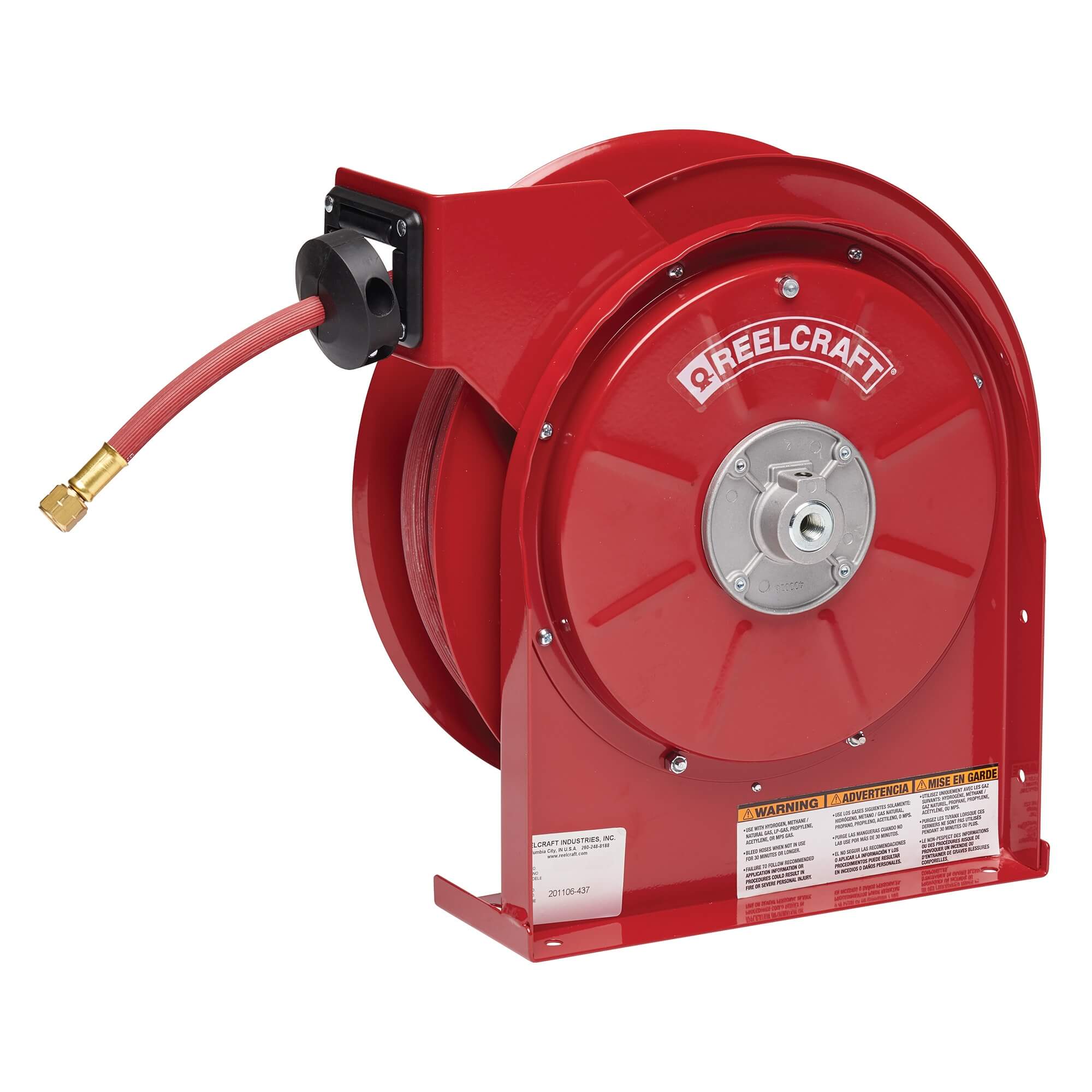 Welding Hose Reel, Single Line, T-Grade, 1/4 Inch x 50 ft. Size