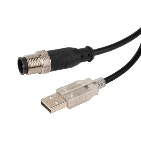Programming Cable, Usb Type A Male To 5-Pin M12 Quick-Disconnect, 5-Pole, Pvc Jacket