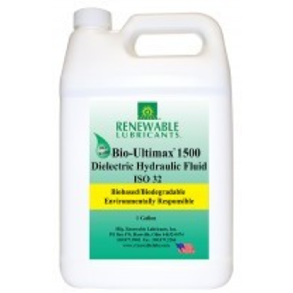 RENEWABLE LUBRICANTS 81053 Bio Ultimax 1500 Dielectric Hydraulic Fluid, Grade 32, 1 Gallon Capacity, 4pk | CD3ZVD