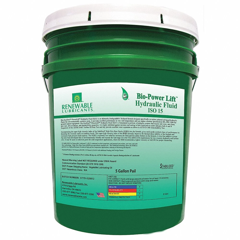 RENEWABLE LUBRICANTS 81664 Bio Synxtra Power Lift, Pail 5 Gallon Capacity | CD3ZZT