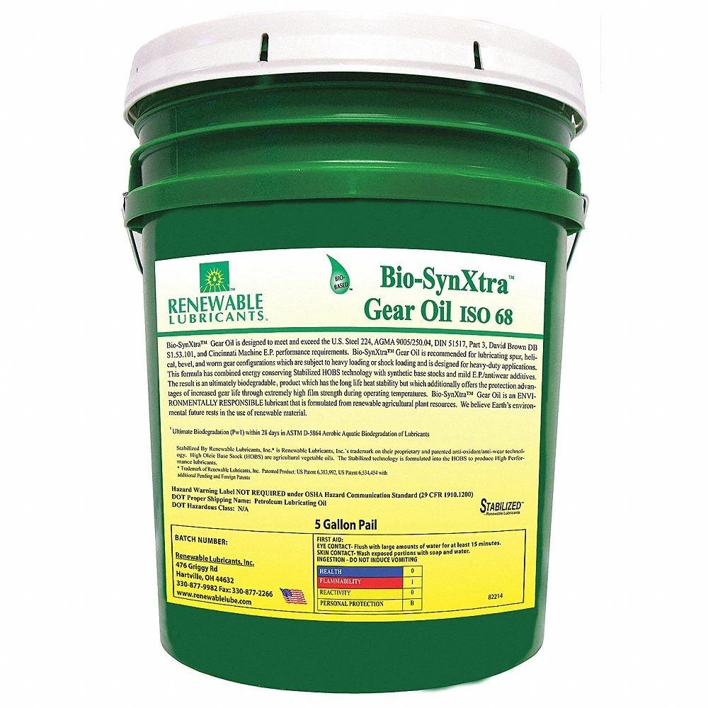 RENEWABLE LUBRICANTS 82414 Gear Oil, Semi-Synthetic, 5 Gal. Pail | CD4AGL 21A519
