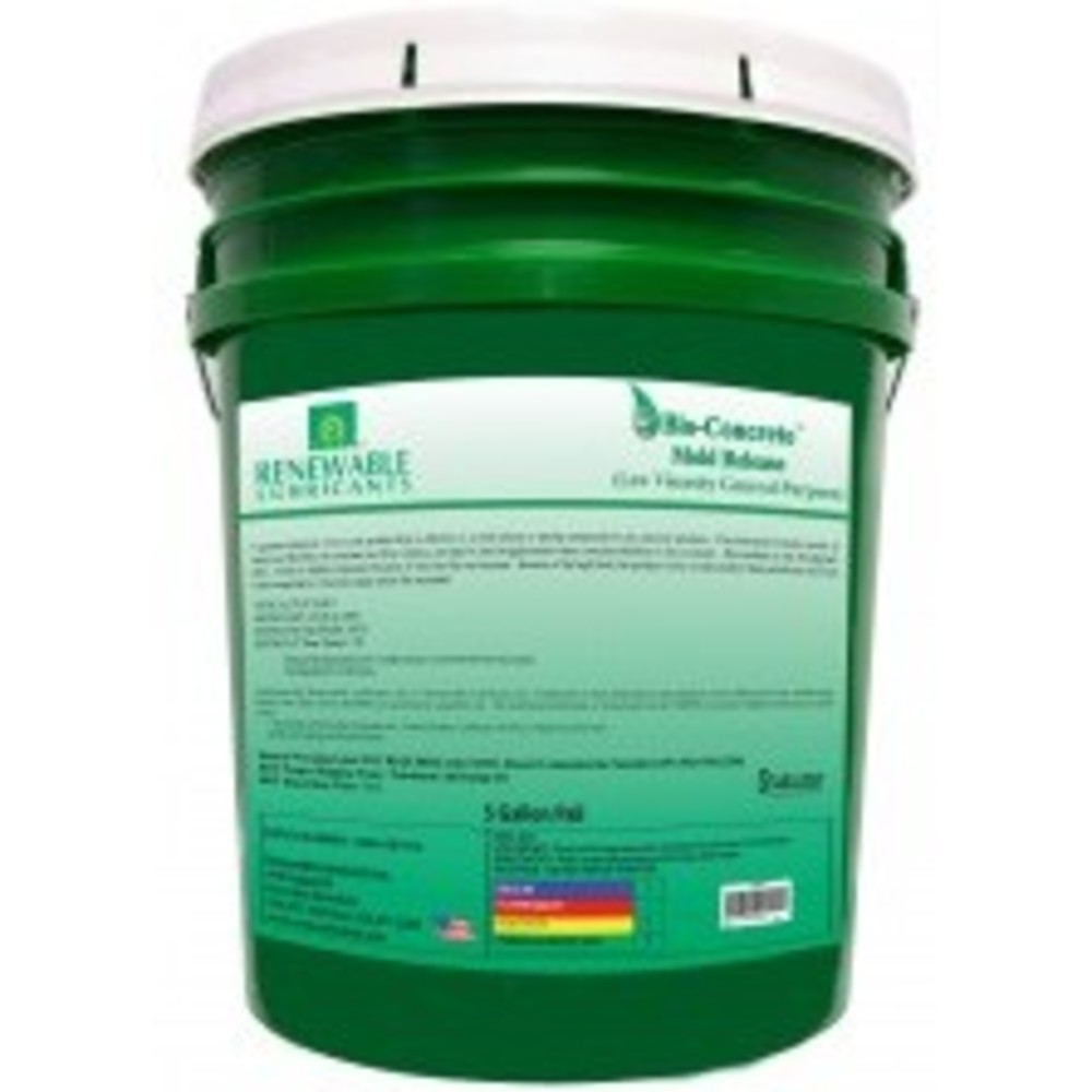 RENEWABLE LUBRICANTS 86414 Bio Concrete Mold Release Fluid, Low Viscosity Gp Pail 5 Gallon Capacity | CD4BFK