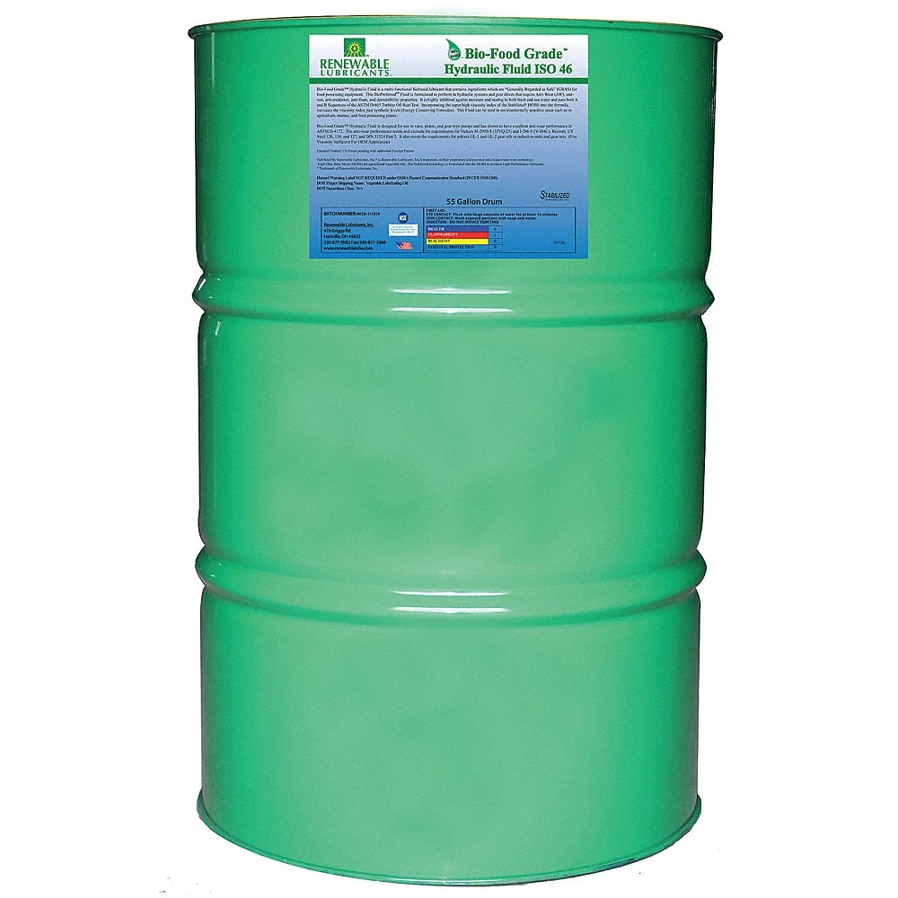 RENEWABLE LUBRICANTS 87136 Bio Hydraulic Fluid, Food Grade 46, Drum 55 Gallon Capacity | CD4BMP