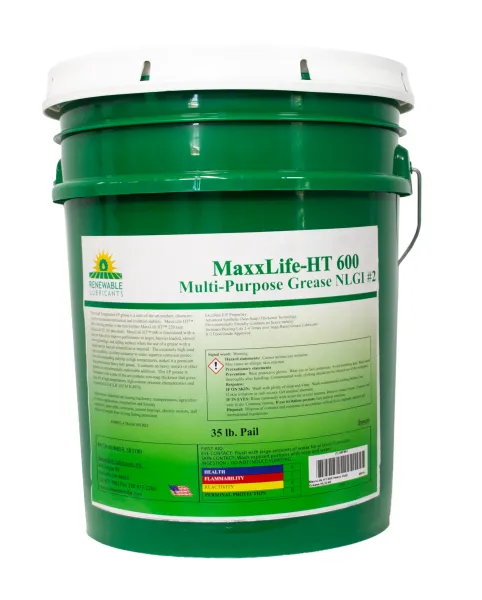 RENEWABLE LUBRICANTS 89014 Maxxlife Ht 600 Heavy Duty Grease, Pail 35 Lbs | CD4CBV