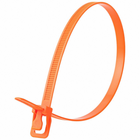 RETYZ WKT-S24FO-HA Releasable Cable Tie, 24 Inch Length, Fluorescent Orange, Max. 181 mm Bundle Dia, 20 PK | CT8ZRX 800EU0