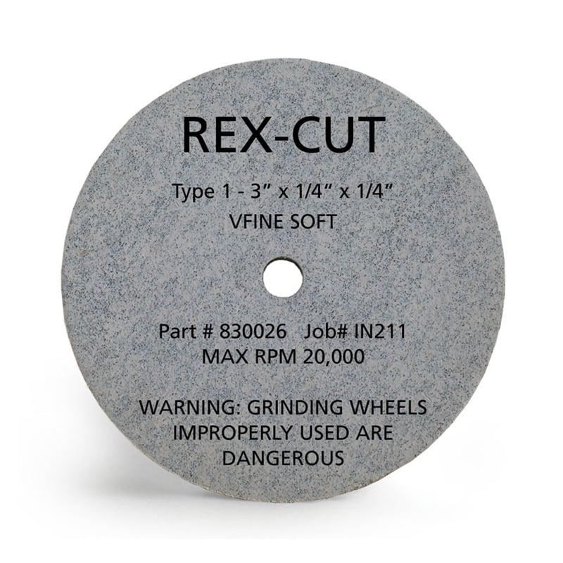 Grinding Wheel, Cotton Fiber High Speed, 3 x 1/4 x 1/4 Inch Size, Type 1, Soft, 20000 RPM