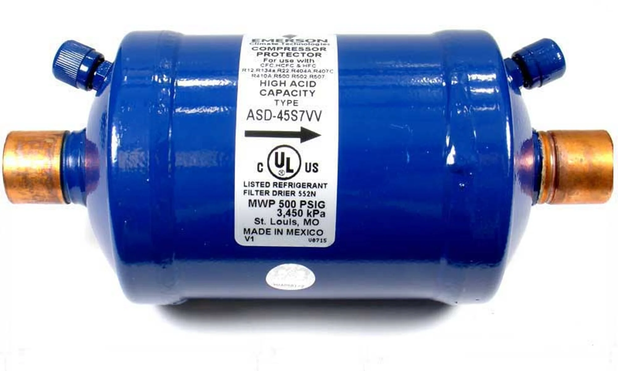 Suction Line Filter Drier, Standard Shell