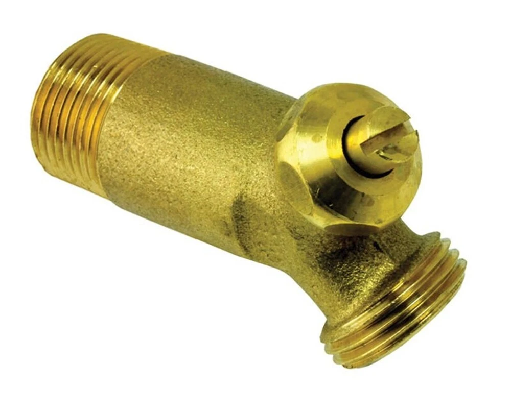 Drain Valve for Water Heater, Screwdriver, Brass, 2-1/4 inch Shank